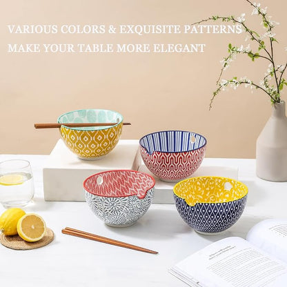 Selamica Ceramic Ramen Bowls Set, 15 OZ Noodle Bowls - Image 3