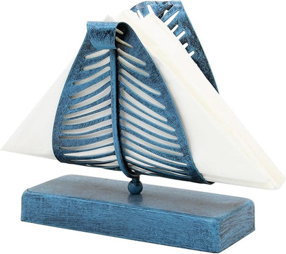 OwlGift Freestanding Modern Napkin Holder with Leaf Design, Tabletop Tissue Dispenser, Napkin Storage Organizer – Turquoise