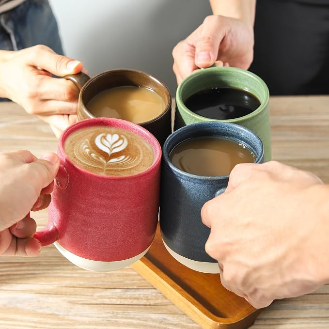 Hasense Coffee Mugs Set of 4, 15 oz Large Porcelain Mugs - Image 4