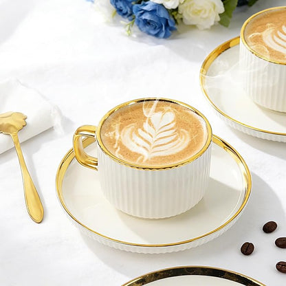 Cappuccino Cups Set of 4, 7oz Espresso Cups Set - Image 5