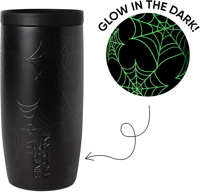 Simple Modern Halloween Travel Coffee Mug 360° Lid | 16oz | Spiderweb | Voyager - Image 2