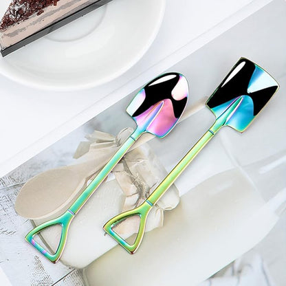 10Pcs Shovel Spoons Stainless Steel Spoon Reusable Dessert Spoons - Image 3