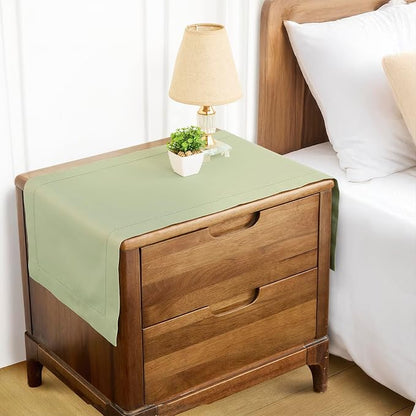 Solino Home Cotton Linen Table Runner Sage, Hemstitch Collection 14 x 48 in | - Image 4