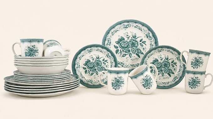 Royal 24-Piece Porcelain Dinnerware Set - Image 7