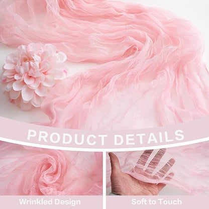 Pink Cheesecloth Table Runner Summer Halloween Christmas 10Ft Cheese Cloth - Image 2