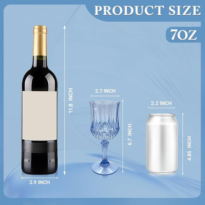 100Pack Plastic Wine Glasses, 7oz Vintage Goblets - Image 6