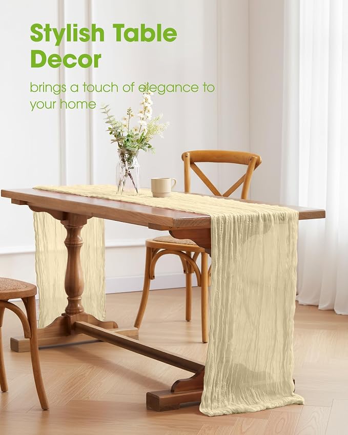Pureegg 3-Pack Cheese Cloths Table Runner, Baby Shower, Wedding and Farmhouse - Image 2