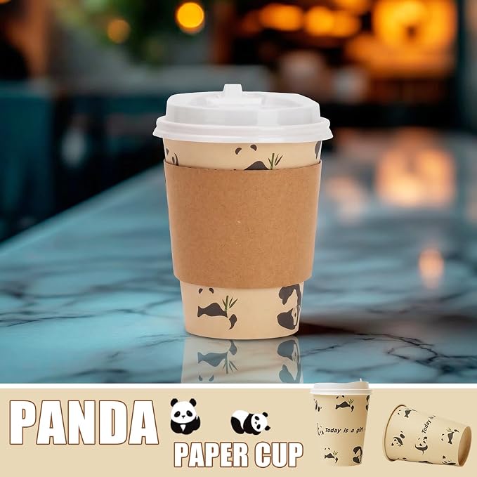 25 Pack 12 oz Disposable Cups Paper Coffee Cups - Image 2