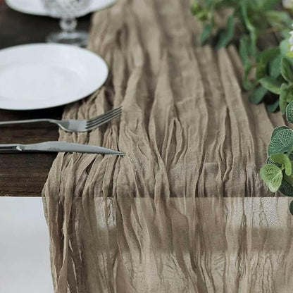 Efavormart 10ft Natural Cheesecloth Table Runner - Image 2