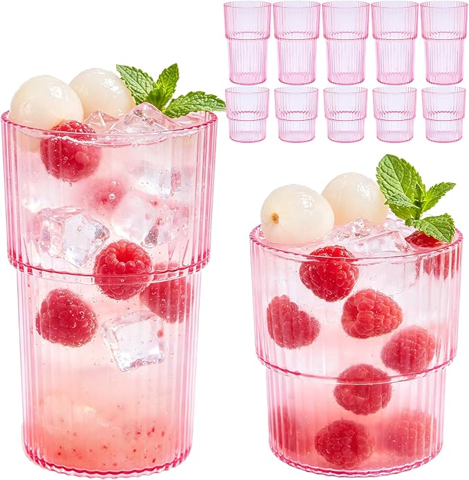 12 Pack Plastic Wine Glasses, 16 Oz Highball Glasses & 12 Oz Cocktail Glasses by Unknown