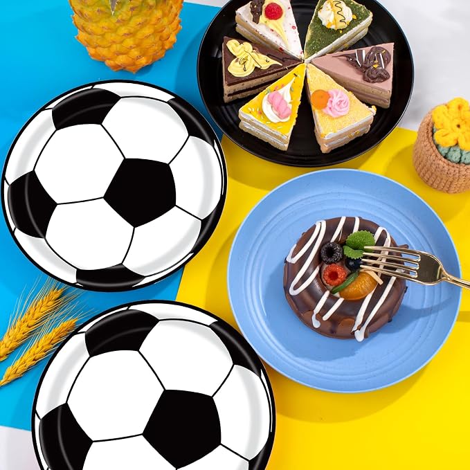 40 Pcs Soccer Plates and Napkins, Soccer Party Supplies, Serves 20 | Disposable - Image 5