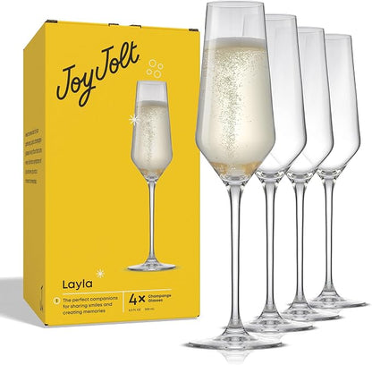 JoyJolt Champagne Glasses Layla Collection, Sparkling Wine, Anniversaries by JoyJolt