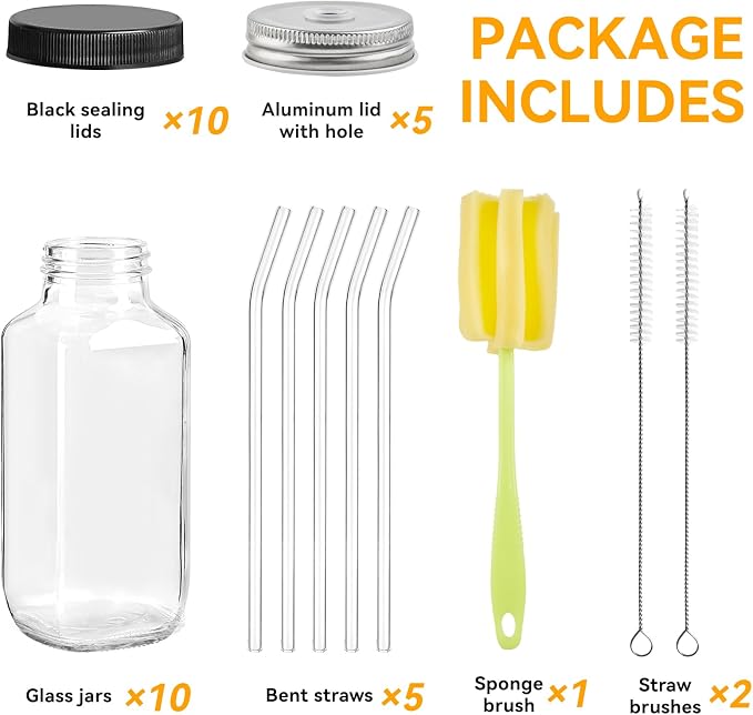 Kucoele 16oz Glass Juice Bottles - Image 3