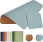 Double-Sided PU Leather & Cork Mouse Pad by EAGZFFI