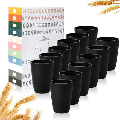 Lazycorner Wheat Straw Cup 12 Pcs Drinking Unbreakable Drinking Cup Reusable by Lazycorner