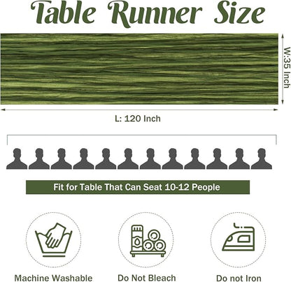 6 Pieces Olive Green 10FT Cheesecloth Table Runner Boho Gauze Fabric Table - Image 4