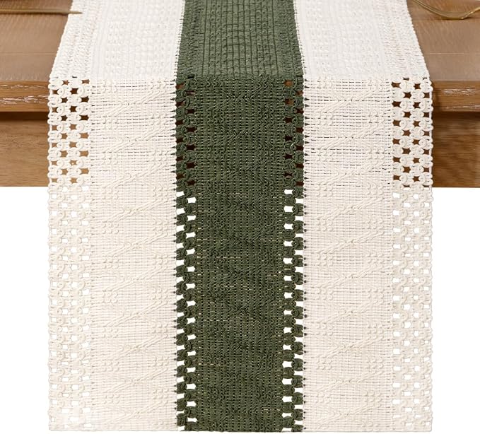 Boho Table Runner Summer Farmhouse Rustic Dining Dresser Scarf Home Decor | - Image 4