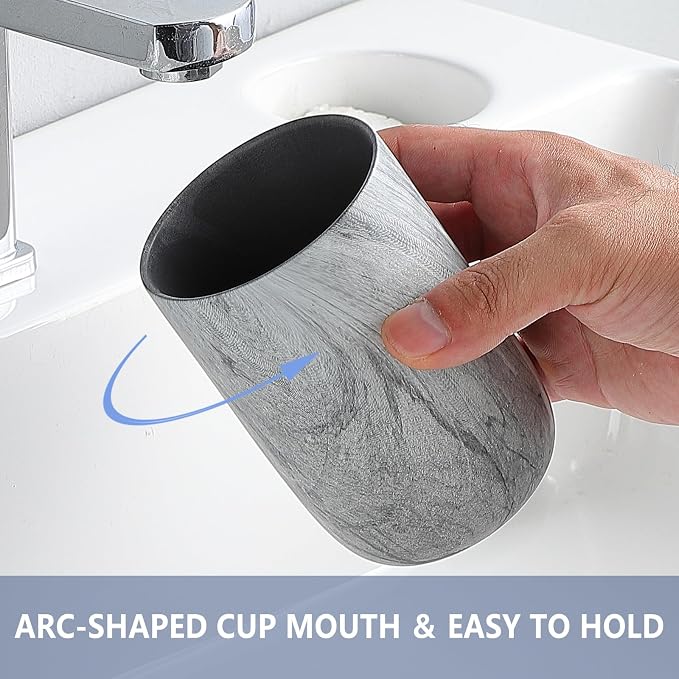 Marble Grey Toothbrush Holders for Bathrooms - Image 3