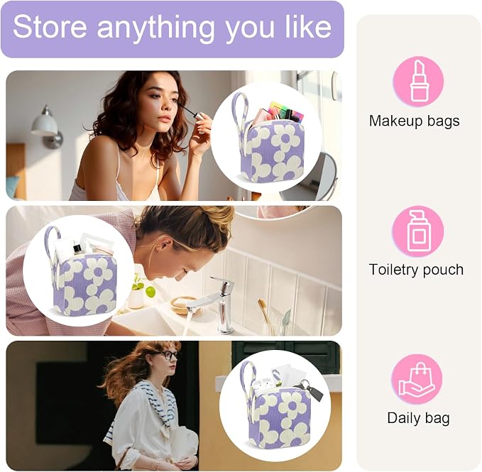 Corduroy Period Pouch for Women, Cute Sanitary Pad Pouch - Image 4