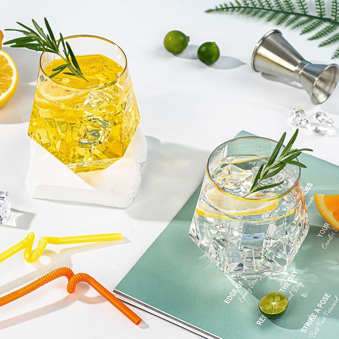 Goodluck 40PCS 12oz Diamond Stemless Plastic Wine Whiskey Glasses, Suitable - Image 5
