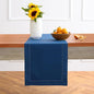 Solino Home Cotton Linen Table Runner Lapis Blue Hemstitch, 14 x 120 in | by SolinoHome
