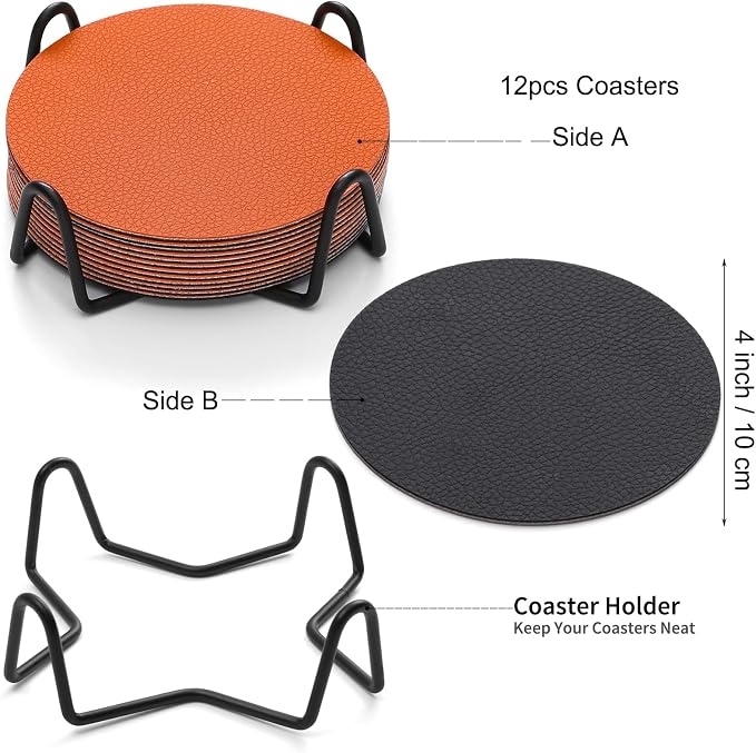 Faux Leather Drink Coasters - Image 6