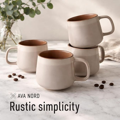 Ava Nord Large Stoneware Ceramic Coffee Mugs Set of 4-16 oz - Image 7