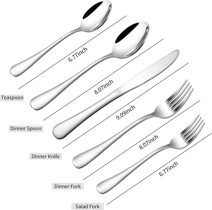 40-Piece Silverware Set, CXJY Stainless Steel Flatware Cutlery Set Service - Image 2