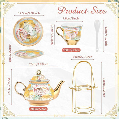 Zhehao 20 Pcs Porcelain Tea Set - Image 2