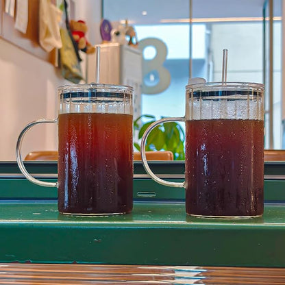 20oz Glass Tumblers with Lids and Straws - Image 6