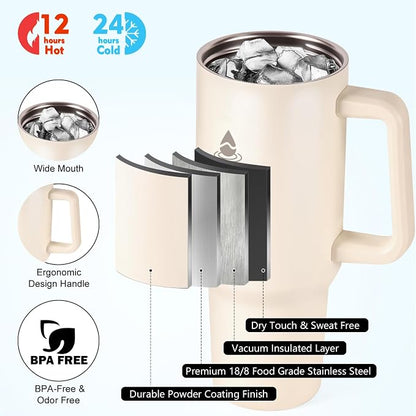 40 oz Tumbler with Handle and Straw or Convert to 40 oz Insulated Water Bottle - Image 3