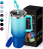 BENZZO 40 oz Tumbler with Handle Straw and 2-in-1 Lid Made of Metal Travel Mug by BENZZO