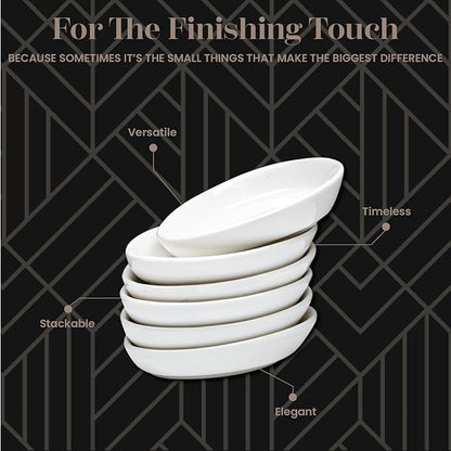 Vikko Mini White Plate for Butter or Sauce, 3.4 Inch Small White Porcelain Plate Set of 4, Dishwasher Safe