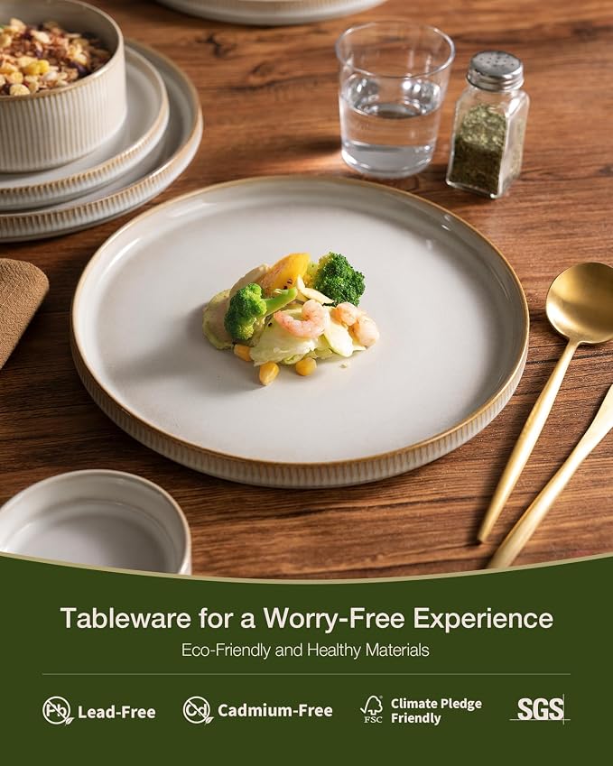 Famiware Star Stoneware Dinnerware Set, Reactive Glaze Plates & Bowls - Image 4