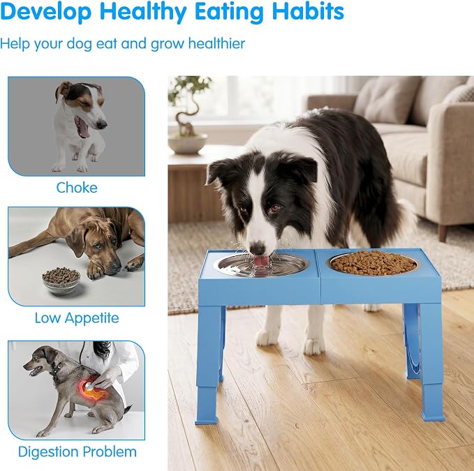 XIAZ Elevated Dog Bowls Large Breed Raised Dogs Bowl Stand Large/Medium Sized - Image 4