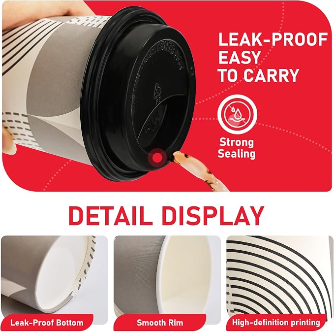 16 oz Disposable Paper Coffee Cups - Image 3