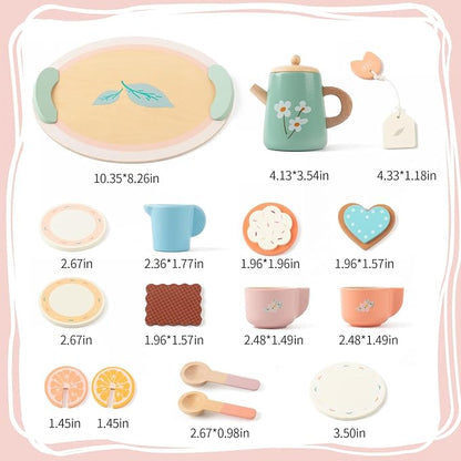 Tea Party Set for Little Girls Birthday Gift Pretend Play Food Princess Toy | - Image 5