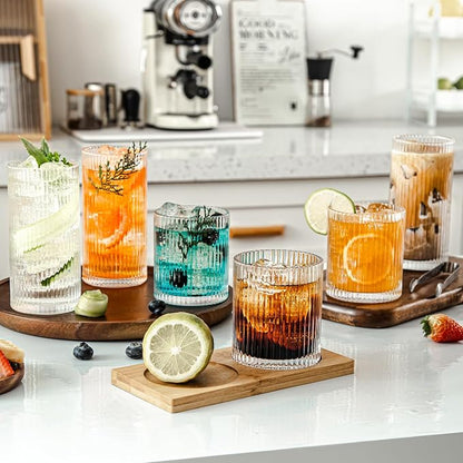 Ribbed Drinking Glasses Set of 8 - Image 3