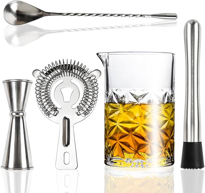 Cocktail Mixing Glass Kit, Bartender Gifts by Almagic