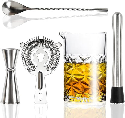 Cocktail Mixing Glass Kit, Bartender Gifts by Almagic