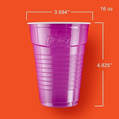 Hefty Party On Disposable Plastic Cups, 16 Ounce, Disposable Plastic Cups - Image 2