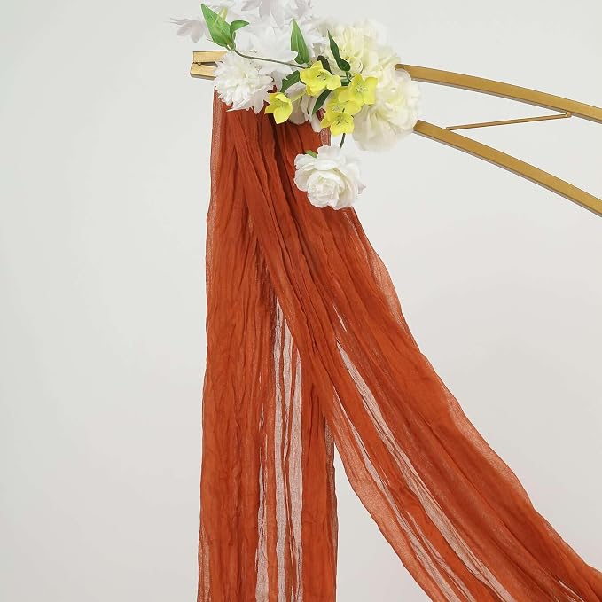 Efavormart 20ft Gauze Cheesecloth Terracotta Wedding Arch Drapery Fabric - Image 9