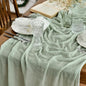 Artoid Mode Boho Cheesecloth Gauze Sage Green Wedding Table Runner, 120 Inch by ArtoidMode