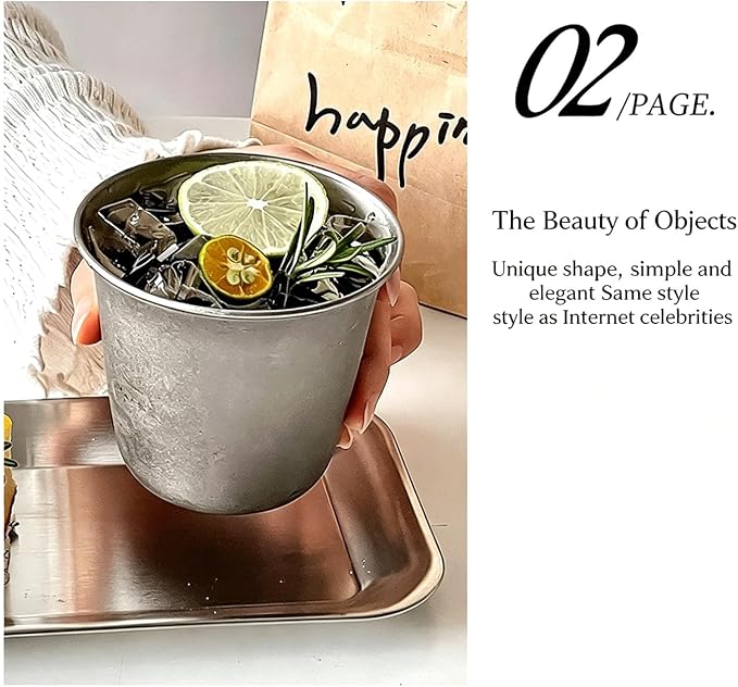 Mug 330Ml Stainless Steel Thickened Insulated Water Cup Handleless Design Metal - Image 6