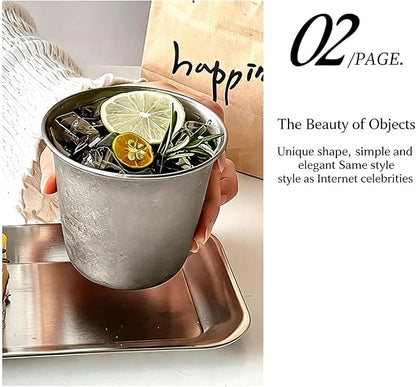 Mug 330Ml Stainless Steel Thickened Insulated Water Cup Handleless Design Metal - Image 6