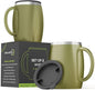 Stainless Steel Insulated Coffee Mugs Set of 2 – Double Wall Coffee Cups by CHILLOUTLIFE