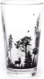 Black Lantern Pint Glass Wild and Nature Forest Animal Beer Glass - 16oz. Drinking Glass