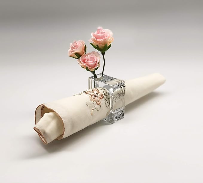 Set of 4 Napkin Rings Bud Vase Flower Holder, 100% FDA Compatible Food - Image 5