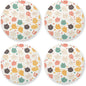 Art Illustration Cats Set of 4 Round Drink Coaster Thick Heat Resistant Mats by KLL