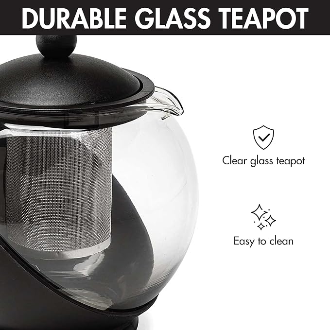 Primula Half Moon Teapot with Removable Infuser, Glass Tea Maker with Reusable - Image 9